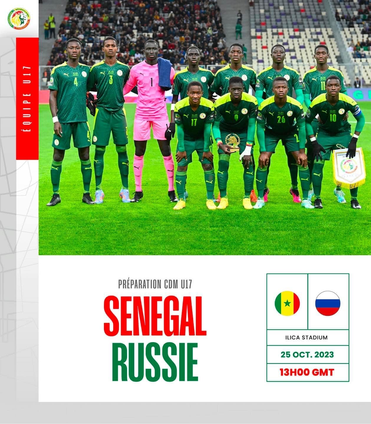 Préparation mondiale U17 : Les lionceaux face à la Russie
