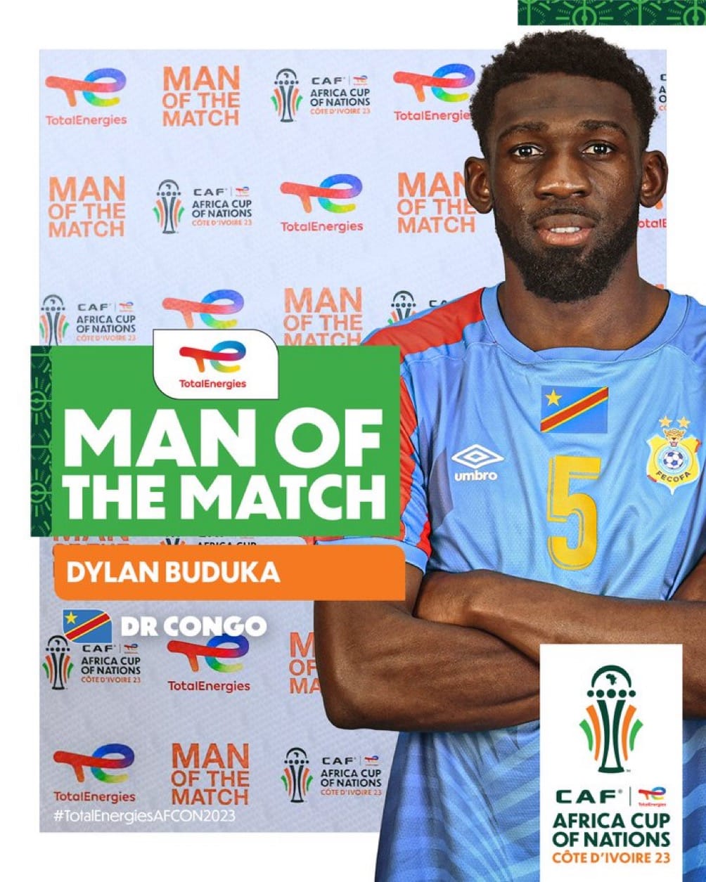CAN 2023 – RDC vs Afrique du Sud : Dylan Batubinsika est élu homme du match