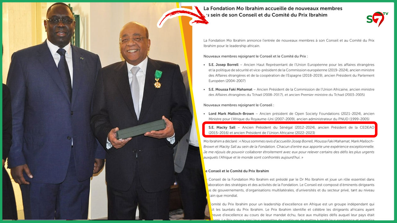 Macky Sall intègre la fondation Mo Ibrahim, le cercle des grands hommes à l’échelle internationale.