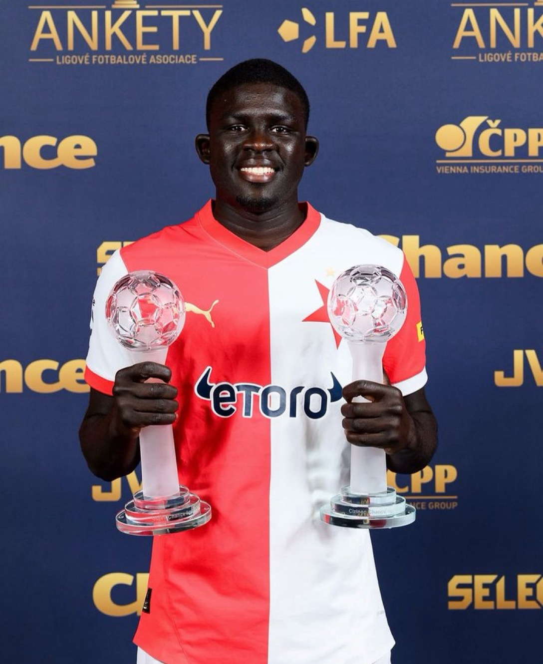 Double distinction pour El Hadji Malick Diouf avec le Slavia Prague