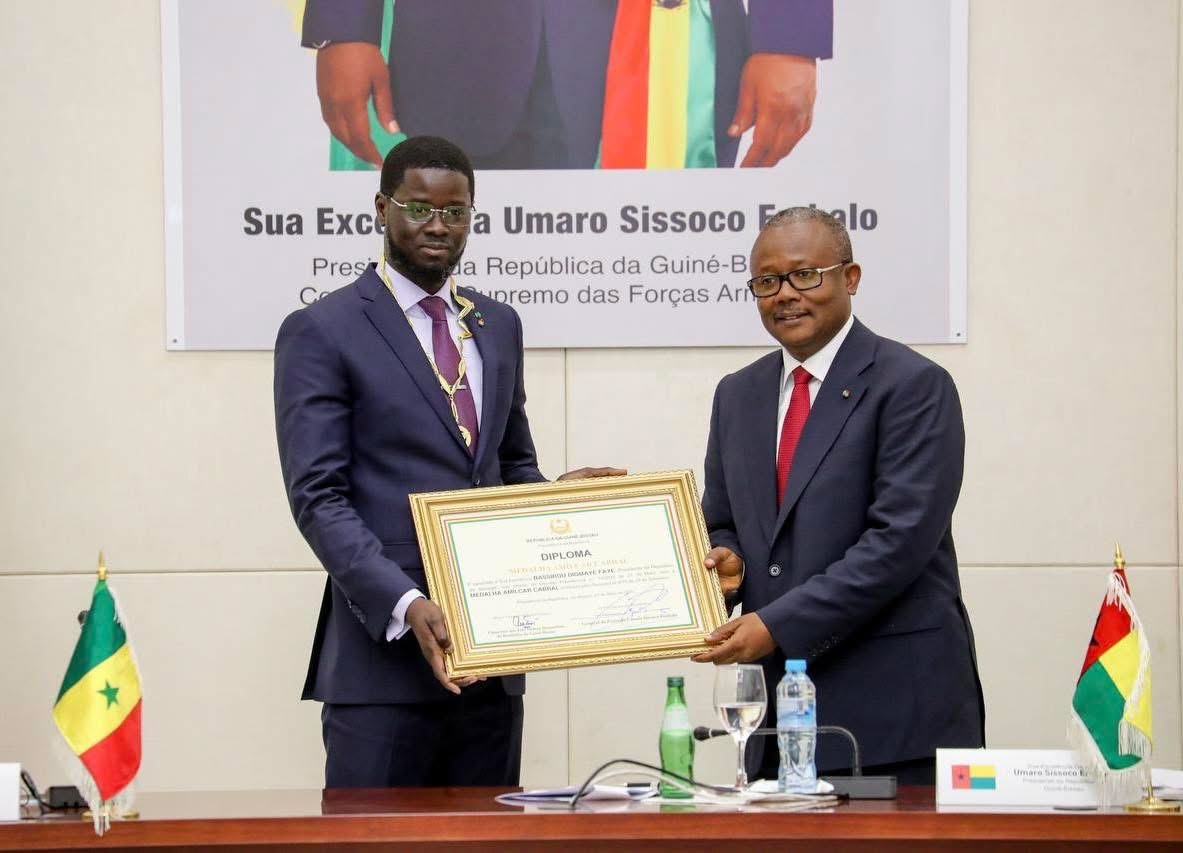 Guinée Bissau : Le PR Bassirou Diomaye Faye honoré de la Médaille Amílcar Cabral, plus haute distinction du pays