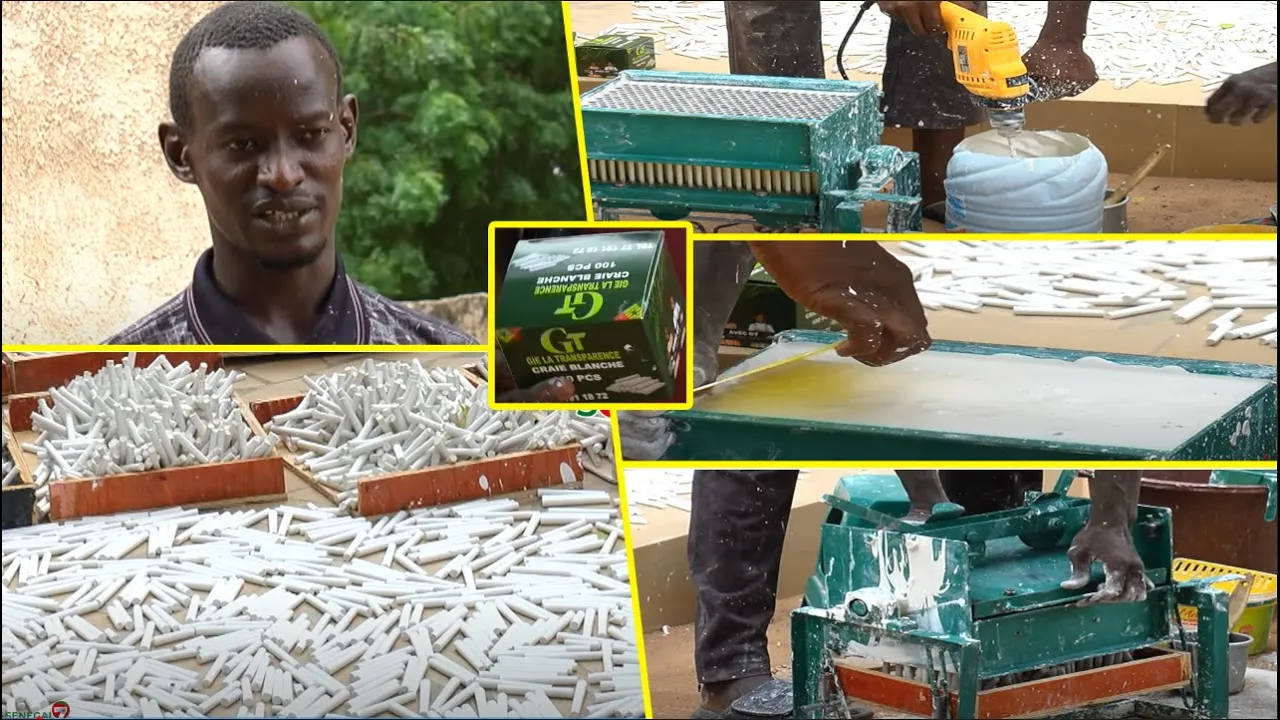Vidéo | Fabrication de craie : Découvrez ce jeune sénégalais ambitieux, avec son métier si rare