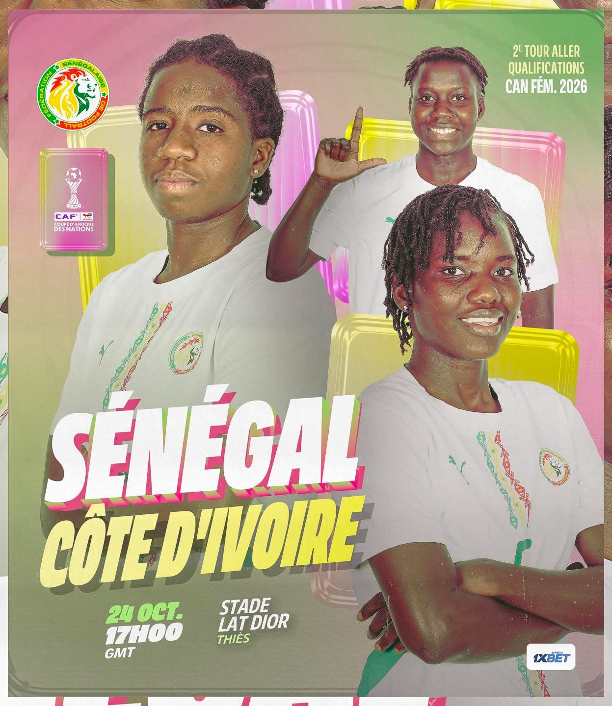 Qualifications CAN Féminine 2026 : les Lionnes du Sénégal défient la Côte d’Ivoire à Thiès