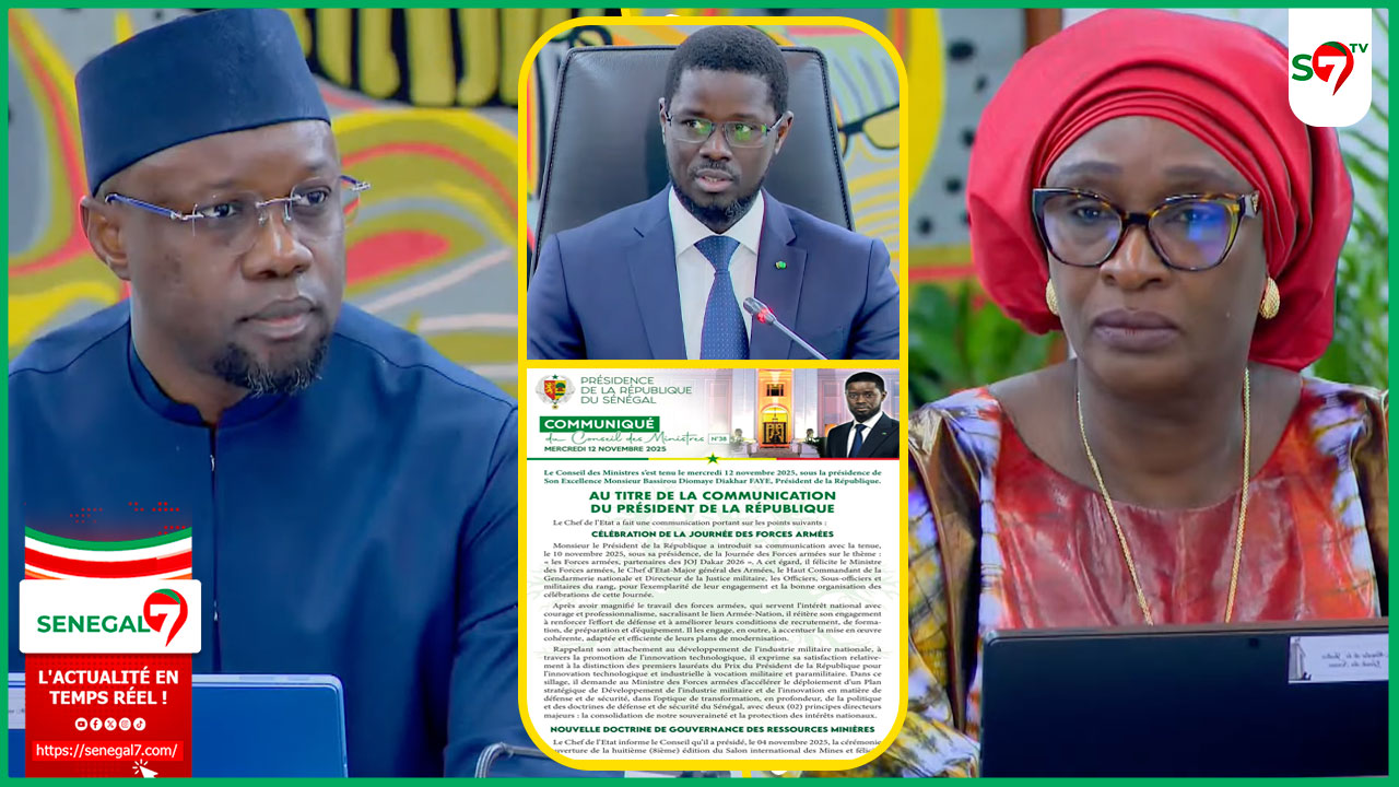 (Vidéo) Tout ce qu'il faut savoir sur le Conseil des Ministres de ce 12 novembre 2025 "Yassine Fall PM par interim.. SONKO..."